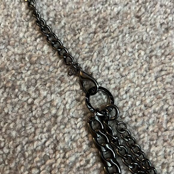 Premier Designs “All Decked Out” Hematite Multi Strand Necklace NEW - Picture 5 of 8
